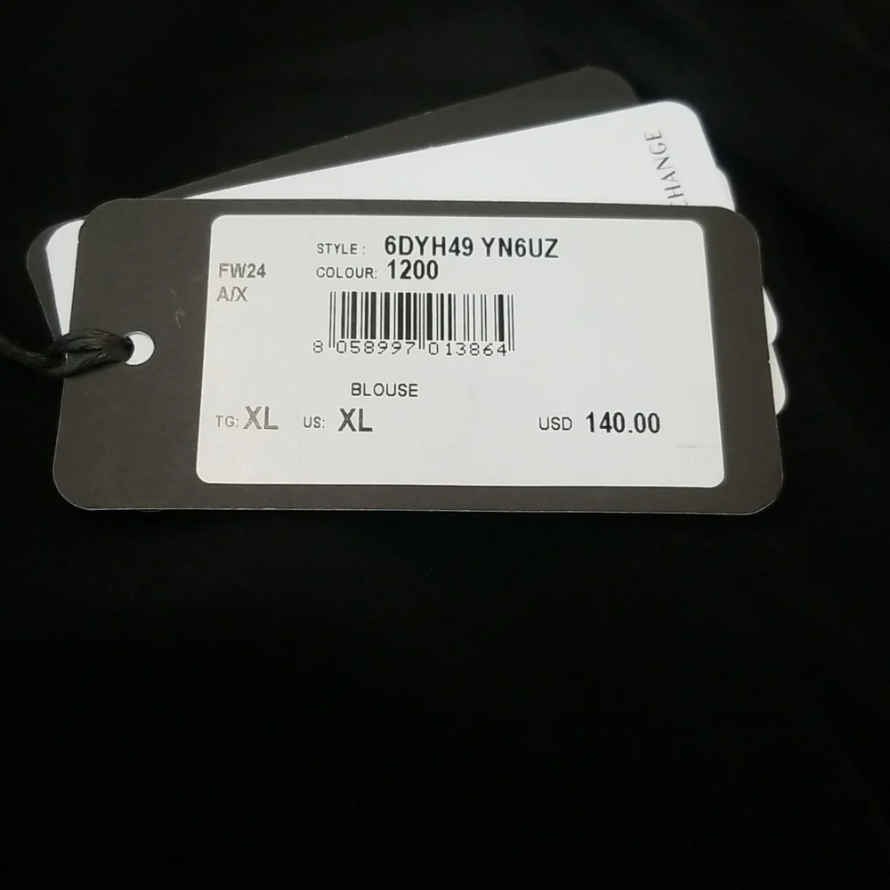 NWT A/X Armani Exchange Size XL Black Blouse - Picture 7 of 11